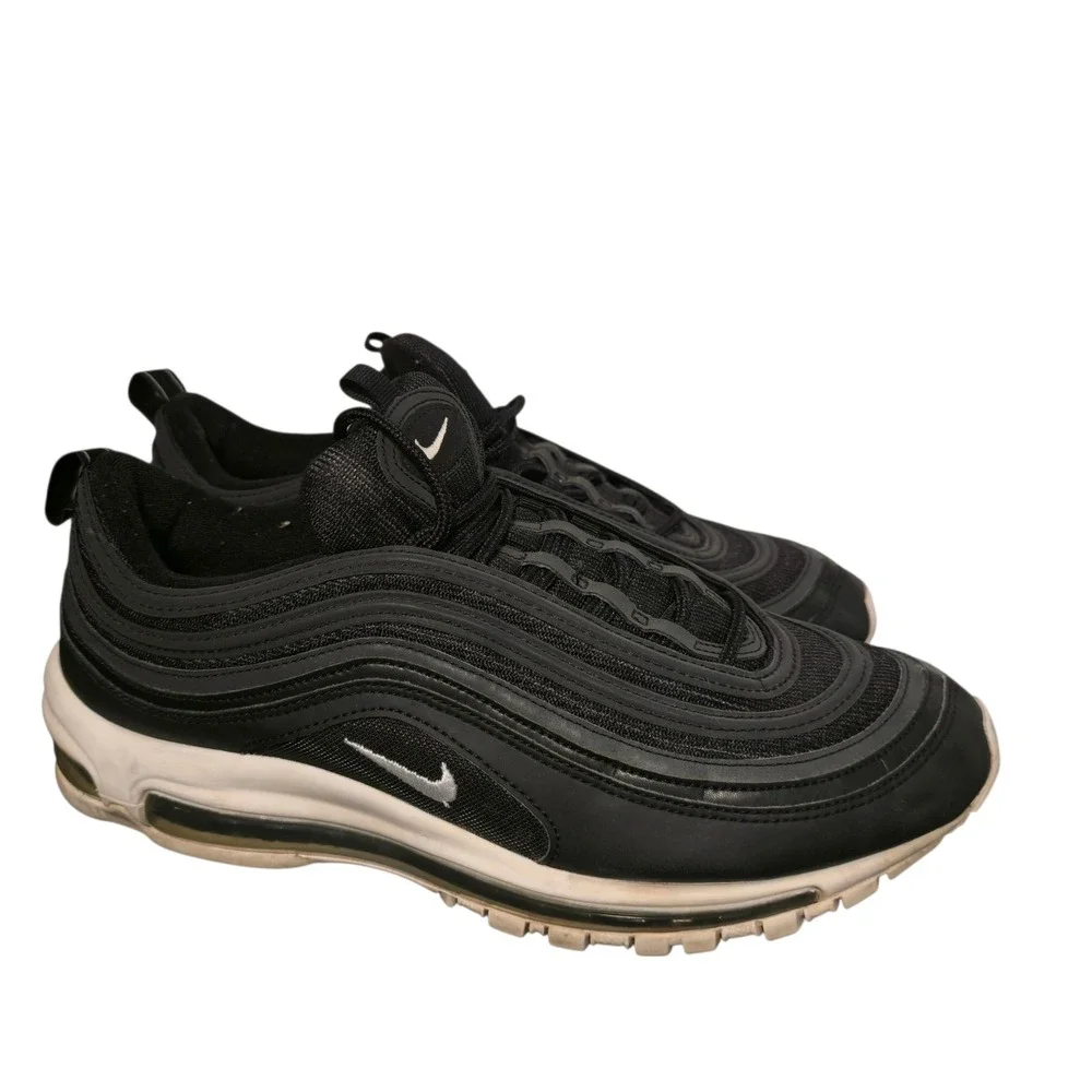 Nike Air Max 97 Black Silver Running Casual Mens Shoes Sneakers Size‎ 11.5